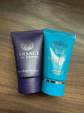 Versace Purple & Teal Travel Shower Gel and Shampoo Duo